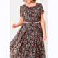 💖Fließendes Blumenkleid mit zartem weißen Gürtel🌷