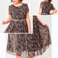 💖Fließendes Blumenkleid mit zartem weißen Gürtel🌷