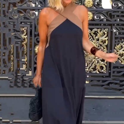 💕Frühlingsangebote 54 % RABATT💕Damen ärmelloses Maxikleid mit Neckholder