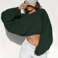 💕Was soll ich morgen anziehen?💕Damen Pullover Lange Ärmel Crop Tops