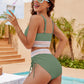 💃Urlaubsangebot 57 % RABATT💃Bikini-Sets mit hoher Taille und Bauchkontrolle in Farbblock-Optik