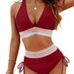 💃Urlaubsangebot 57 % RABATT💃Bikini-Sets mit hoher Taille und Bauchkontrolle in Farbblock-Optik