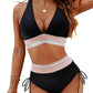 💃Urlaubsangebot 57 % RABATT💃Bikini-Sets mit hoher Taille und Bauchkontrolle in Farbblock-Optik