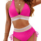 💃Urlaubsangebot 57 % RABATT💃Bikini-Sets mit hoher Taille und Bauchkontrolle in Farbblock-Optik