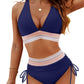💃Urlaubsangebot 57 % RABATT💃Bikini-Sets mit hoher Taille und Bauchkontrolle in Farbblock-Optik