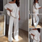 🔥Sommer-Neuankünfte🔥Damen-Freizeit-Zweiteiler: One-Shoulder-Oberteil & Hose