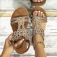 🔥Summer Hot Sale - schickes florales Strass -Flachsandalen mit floralem Strass